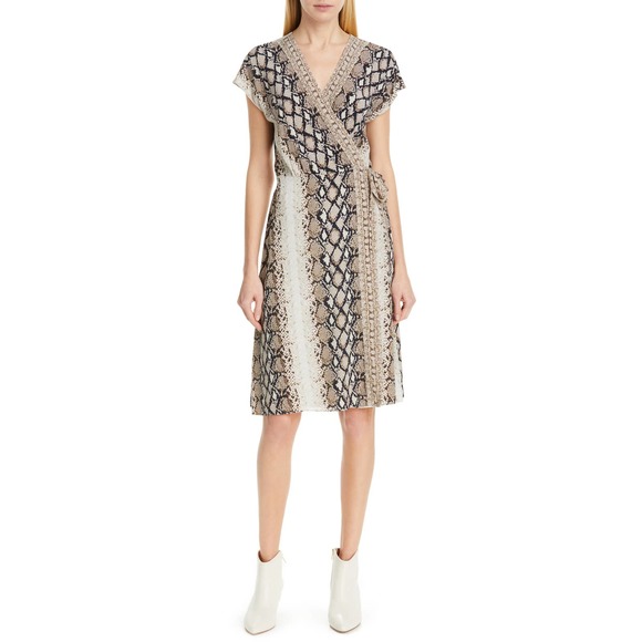 Joie Dresses & Skirts - NWT Joie Bethwyn C Snakeskin Print Wrap Style Dress Size Medium